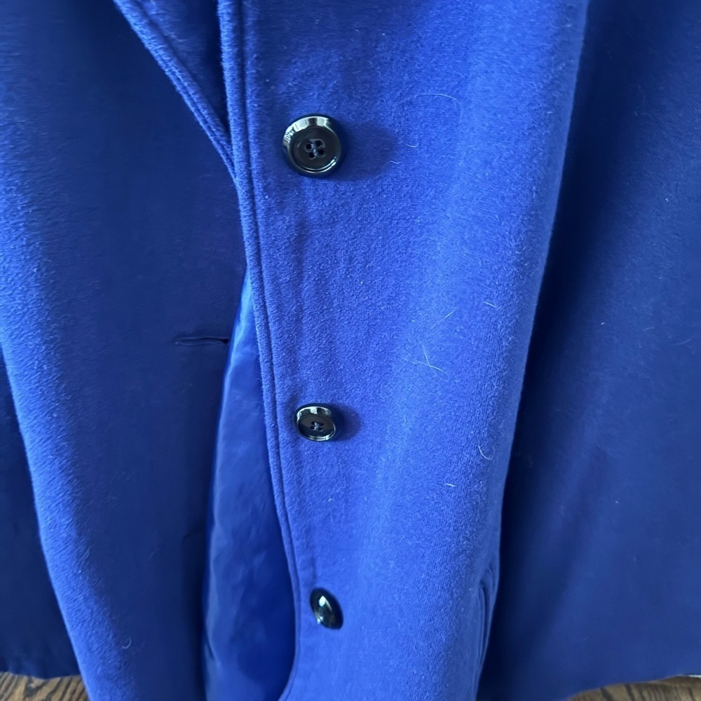 Kenneth‎ Cole Reaction Royal Blue Cape Coat, Size XL, Tie Waist, Comfort - Picture 2 of 6
